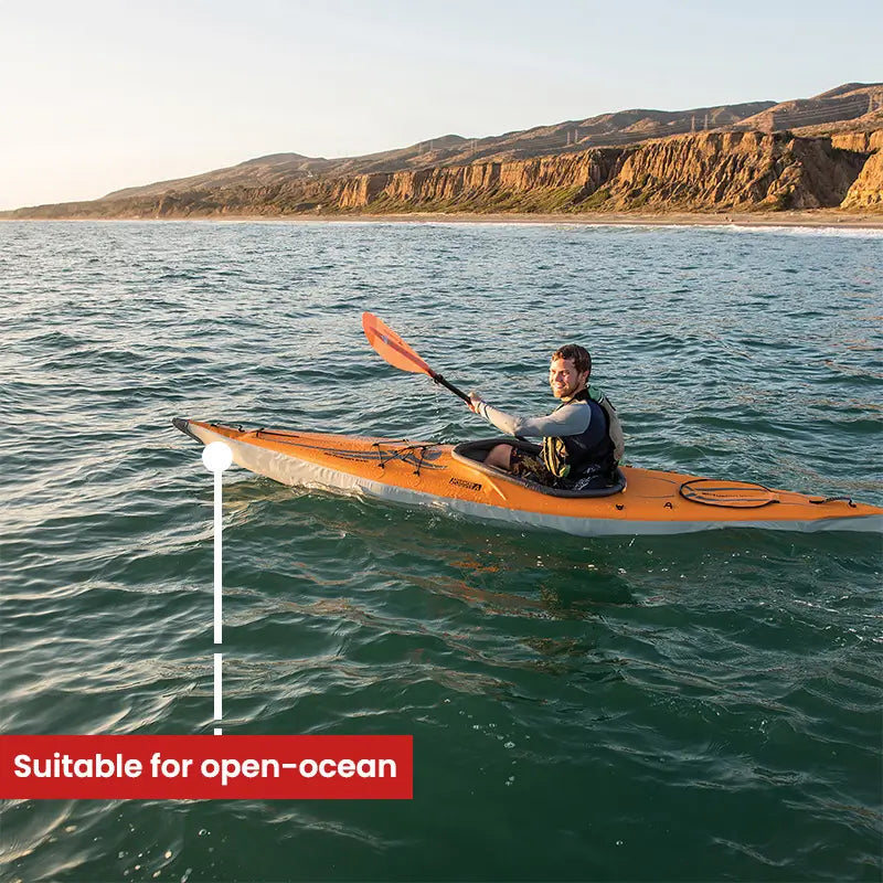 AirFusion EVO Kayak Man Paddling in Open Ocean