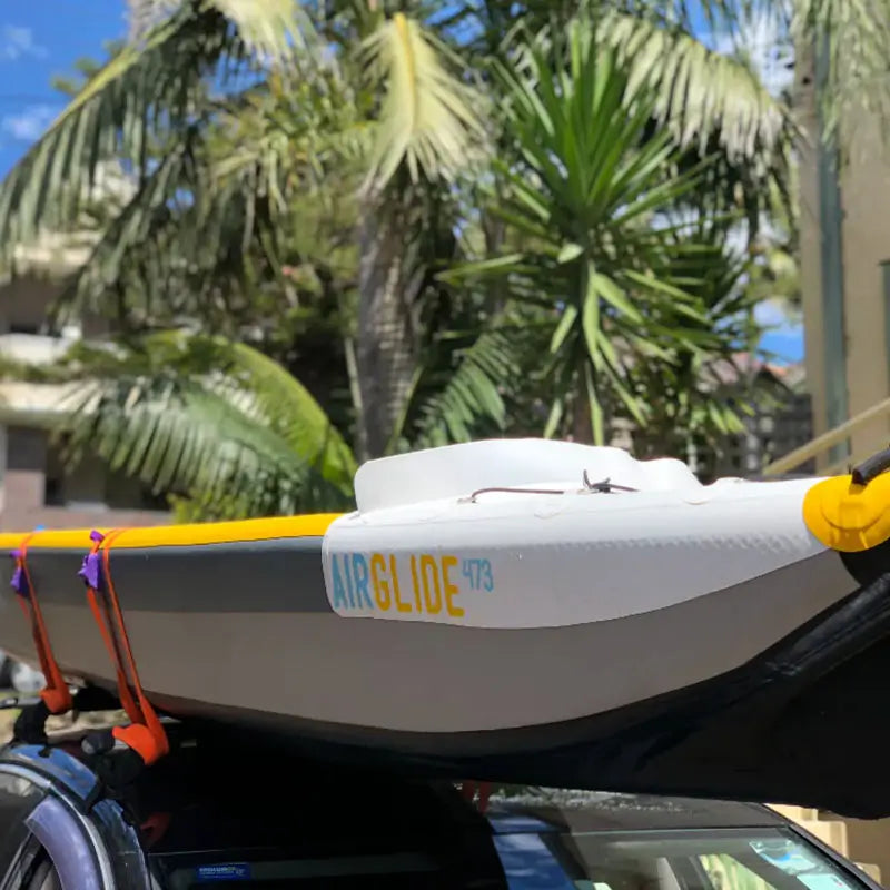 Air Glide 385 Kayak on top of a car