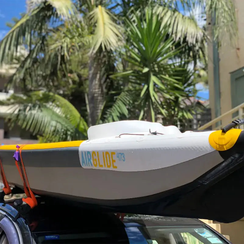 Air Glide 473 Kayakon top of a car