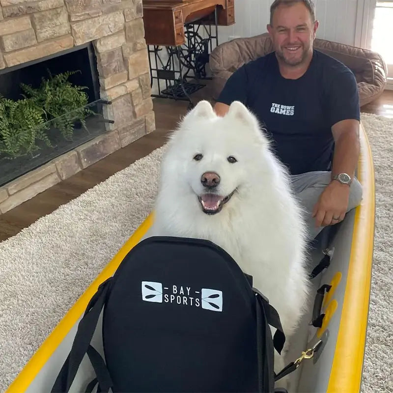 Air Glide 473 Kayak with a dog