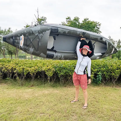 Jaspara Quest Angler Kayak Lifted by a Woman