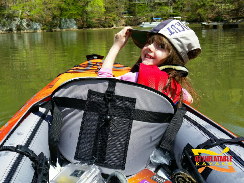 family kayaking kids