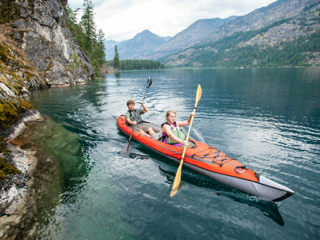 advancedframe convertible inflatable kayak ae1007 r paddling