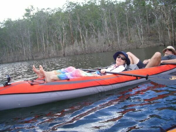 cruising in comfort in the advancedframe convertible inflatable kayak 1
