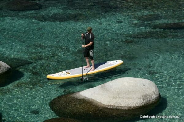 inflatable standup paddle board fishbone AE1063 lake 1