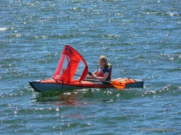 rapidup sail AE2040 inflatable kayak paddling 1