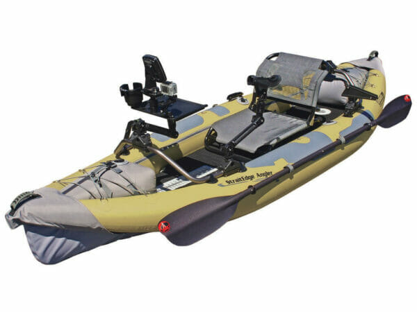 straitedge angler pro inflatable fishing kayak ae1055 with gear
