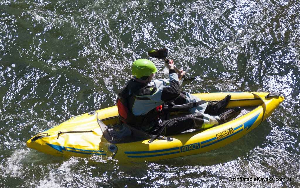 whitewater inflatable kayak attack AE1050 paddling