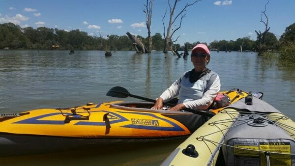 kayaking on the murray and darling rivers near mildura inflatable