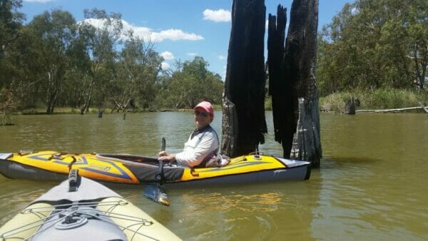 kayaking on the murray and darling rivers near mildura paddling