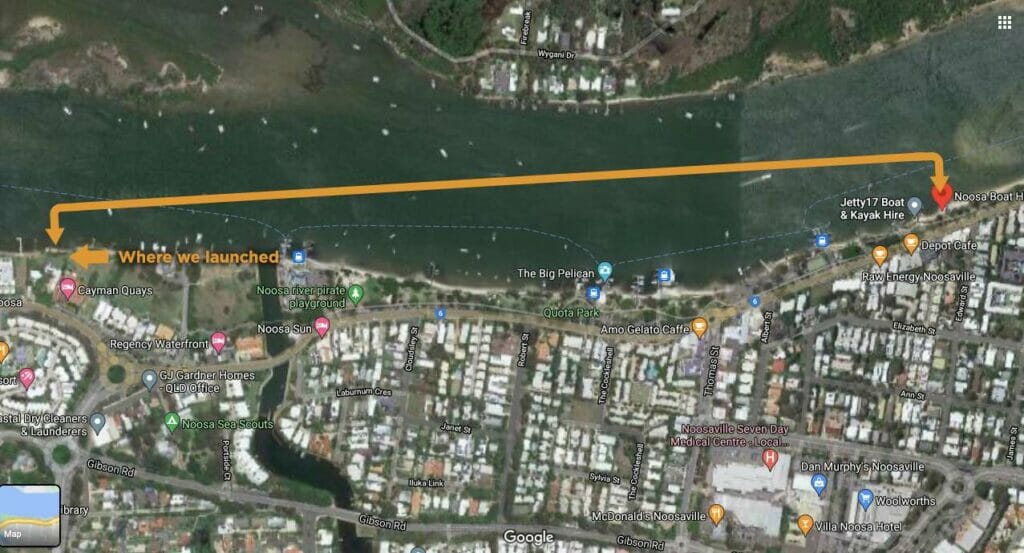 kayaking on the noosa river map