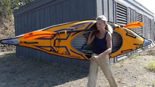 advancedframe sport elite kayak being carried