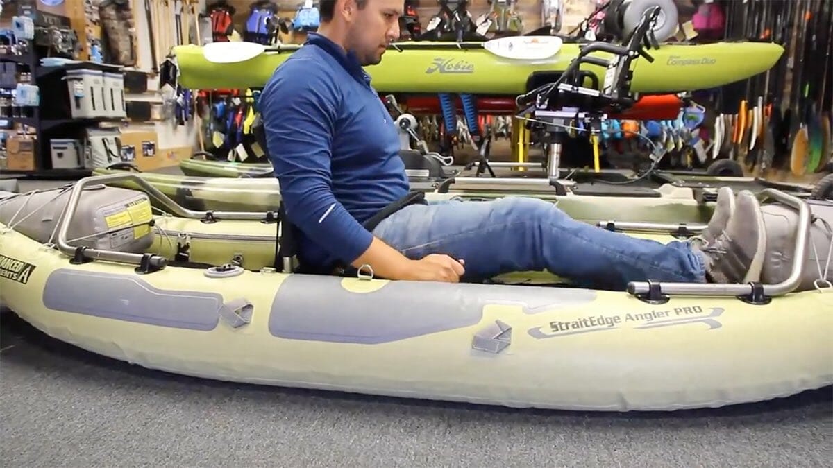 straitedge angler pro kayak seated