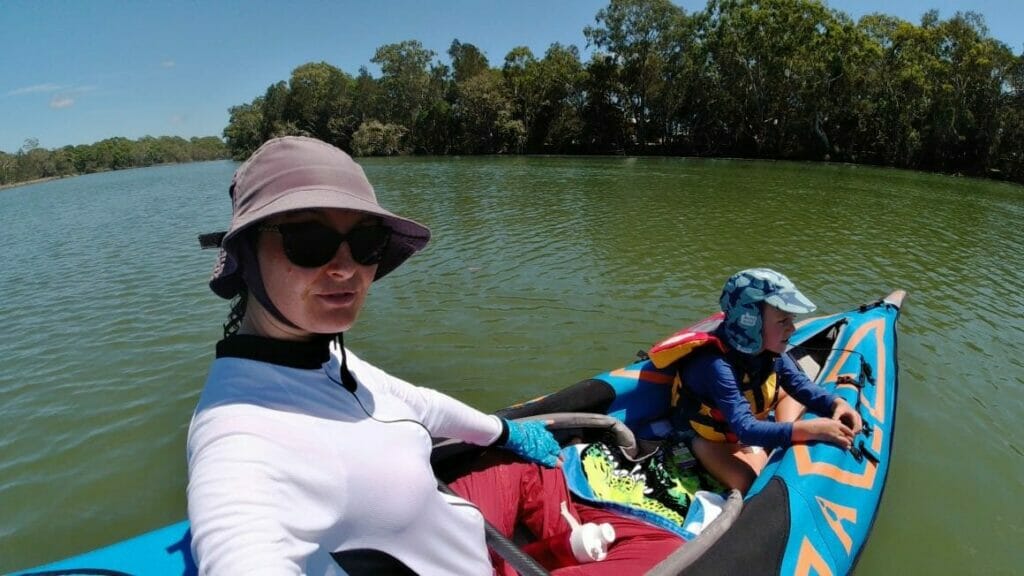 airvolution kayak with kid