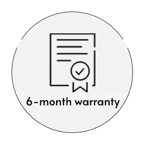 6 month warranty badge