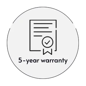 5 year warranty badge