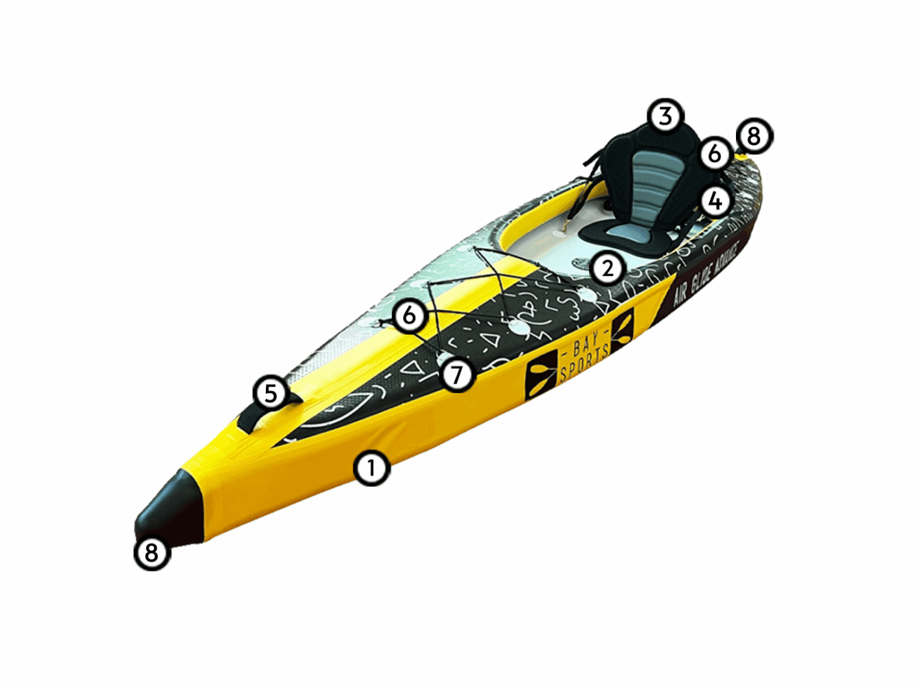 air glide advance 385 full drop stitch kayak with pump and paddle