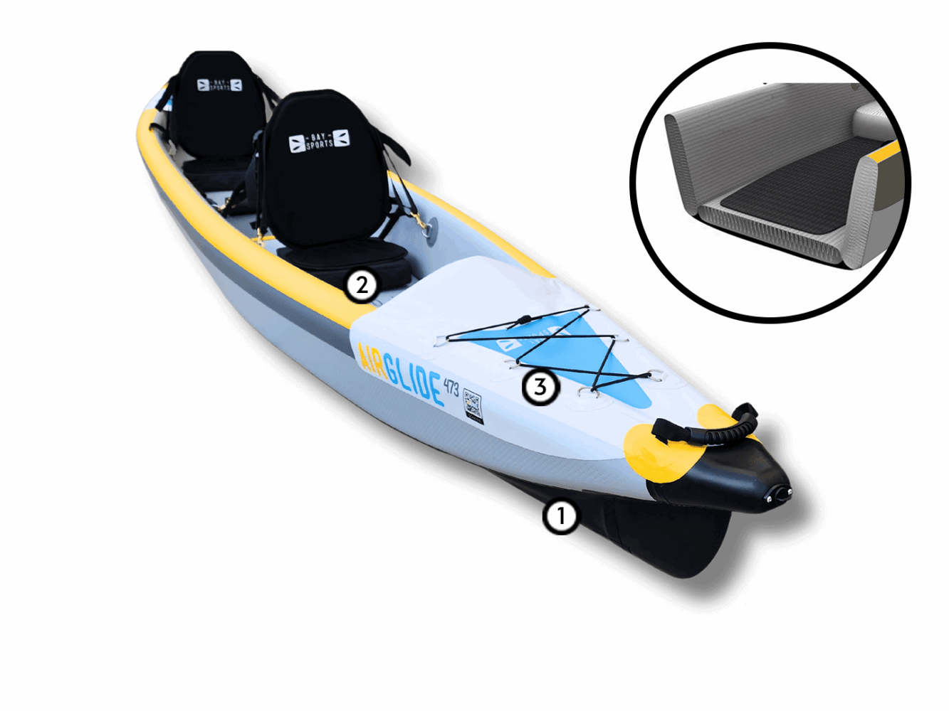 air glide 473 full drop stitch kayak with pump and paddle